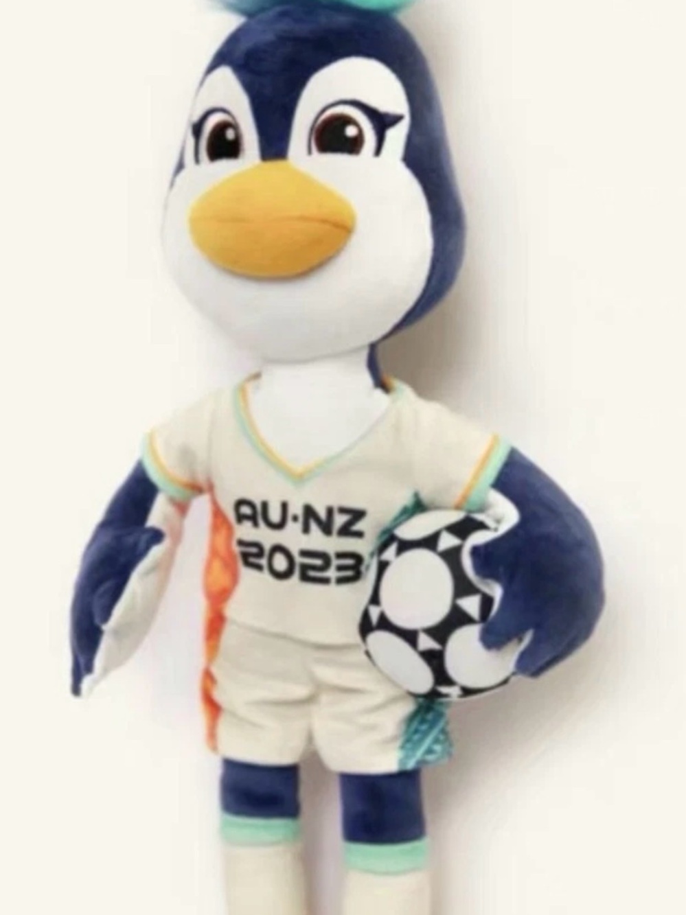 FIFA WOMEN’S SOCCER 2023 AU-NZ 2023 Blue Penguin Plush Toy with Soccer Ball NWT